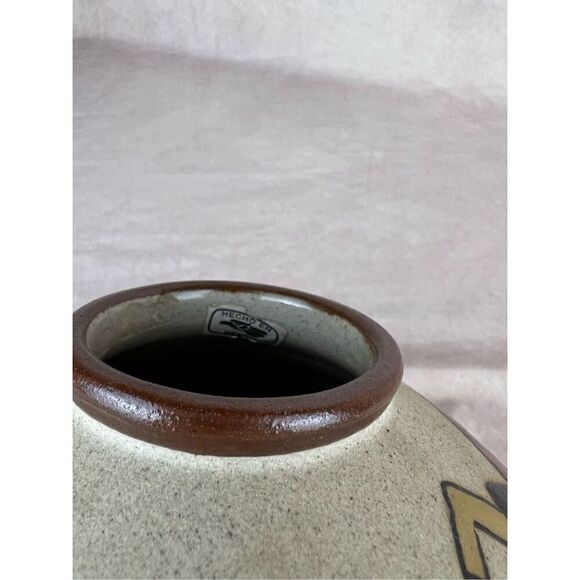 Tonala Pottery Vase Peppers Cactus Hand Painted Signed Mexico Boho Western - Picture 6 of 10